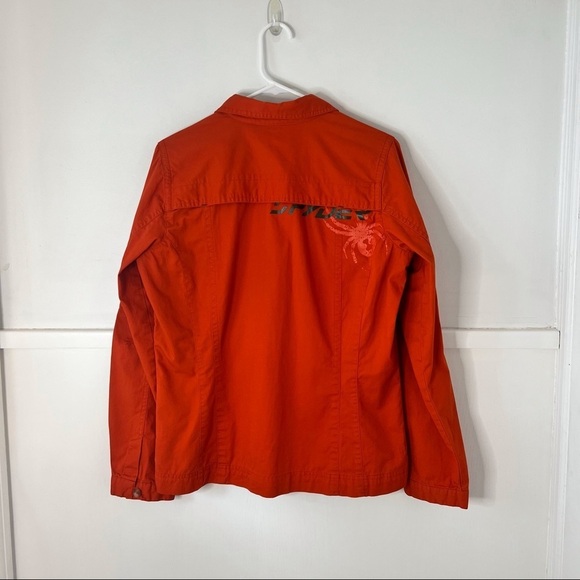 Spyder Burnt Orange Button Down Utility Shacket 100% Cotton - Picture 10 of 16